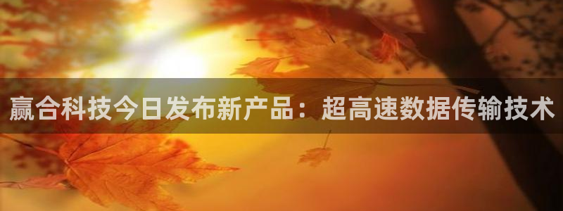赢合科技今日发布新产品：超高速数据传输技术